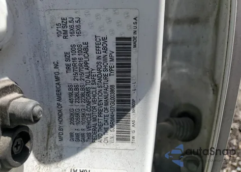 2016 Honda Cr-V Lx из США, поврежденный, VIN 5J6RM4H37GL003868